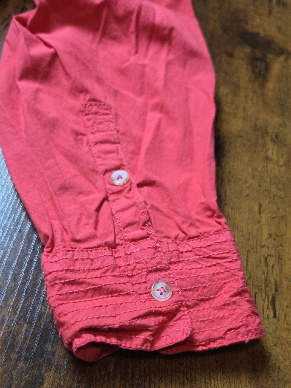 PILCRO | Anthro Coral Red Split Back Boxy Crop Utility Shirt Oversized Top | L - Picture 11 of 11